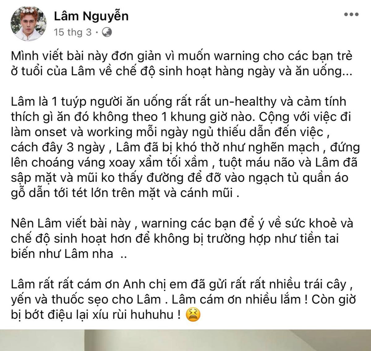 Rùng mình bài đăng của mỹ nam 'Người ấy là ai' vừa qua đời cách đây 2 tháng Ảnh 3