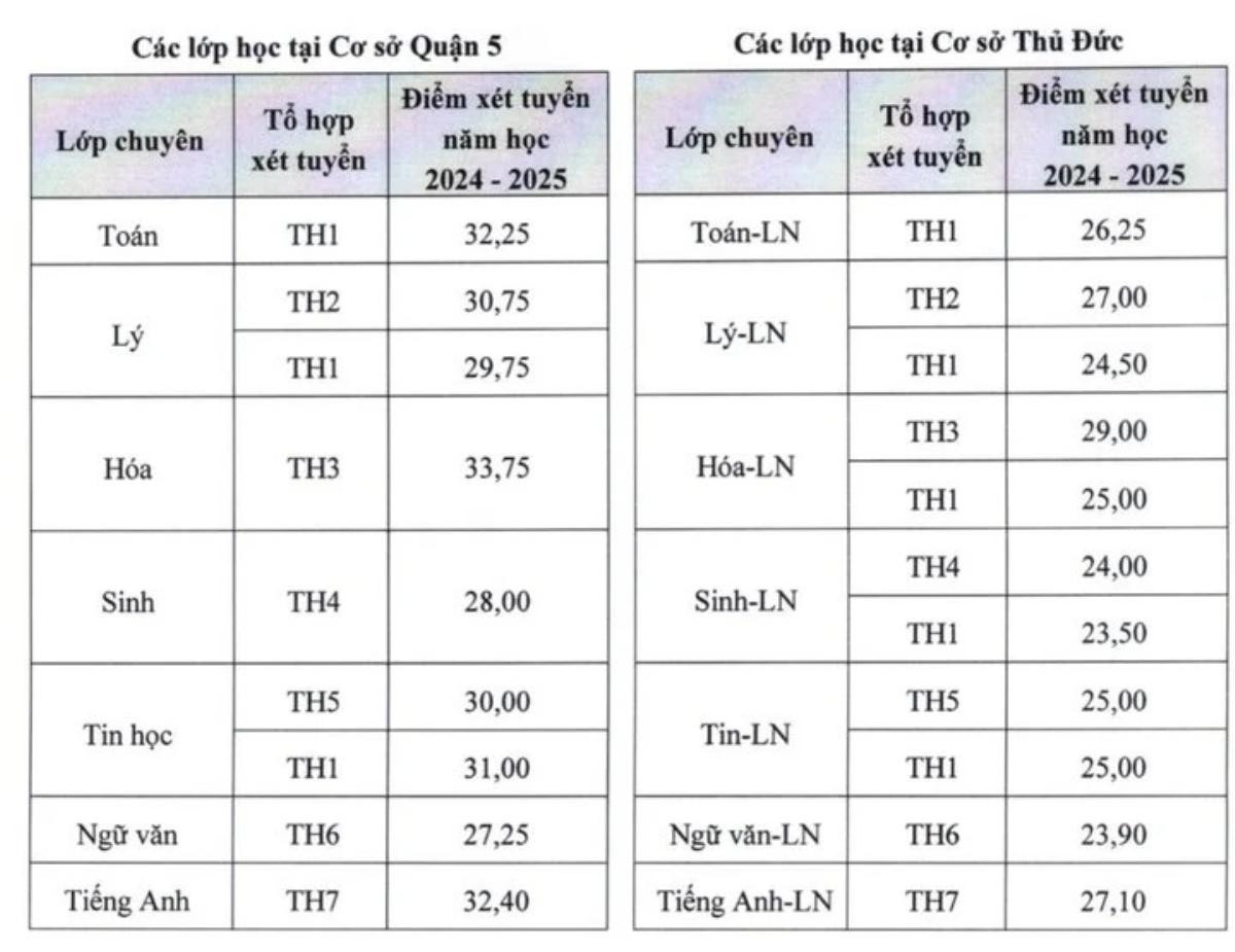 Trường đầu tiên tại TP.HCM công bố điểm chuẩn vào lớp 10 Ảnh 1