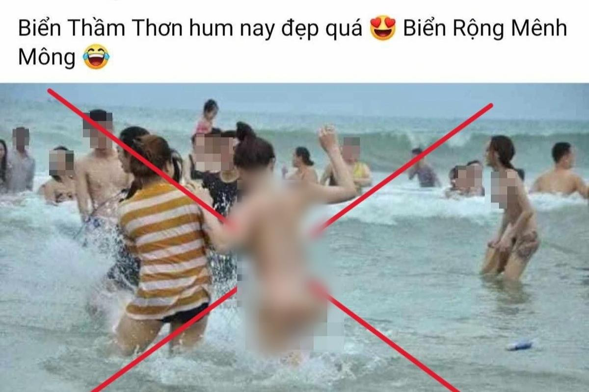 Thông tin mới nhất vụ hình ảnh cô gái khoả thân tắm ở biển Sầm Sơn Ảnh 1