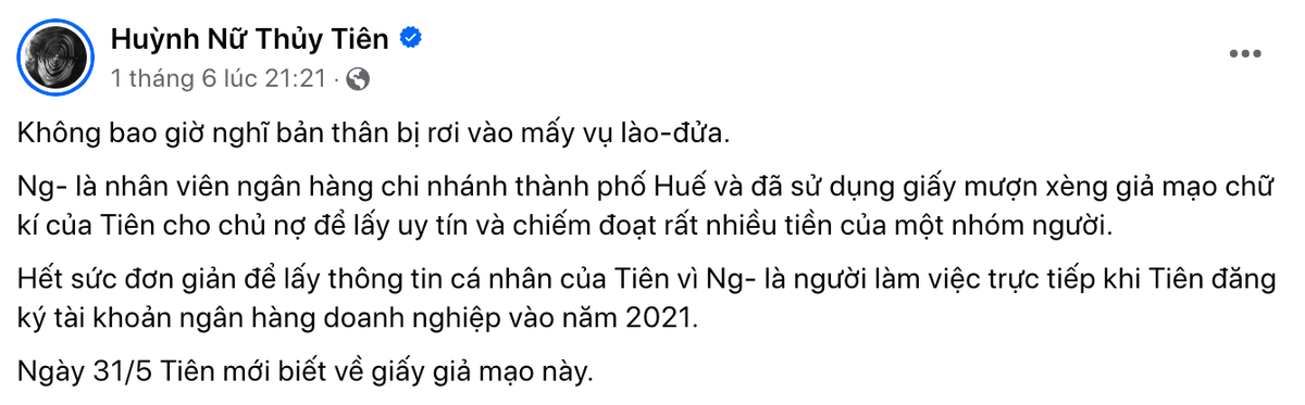 Ca sĩ Tiên Tiên bị kẻ xấu giả mạo chữ ký, vay nợ hàng tỷ đồng Ảnh 2