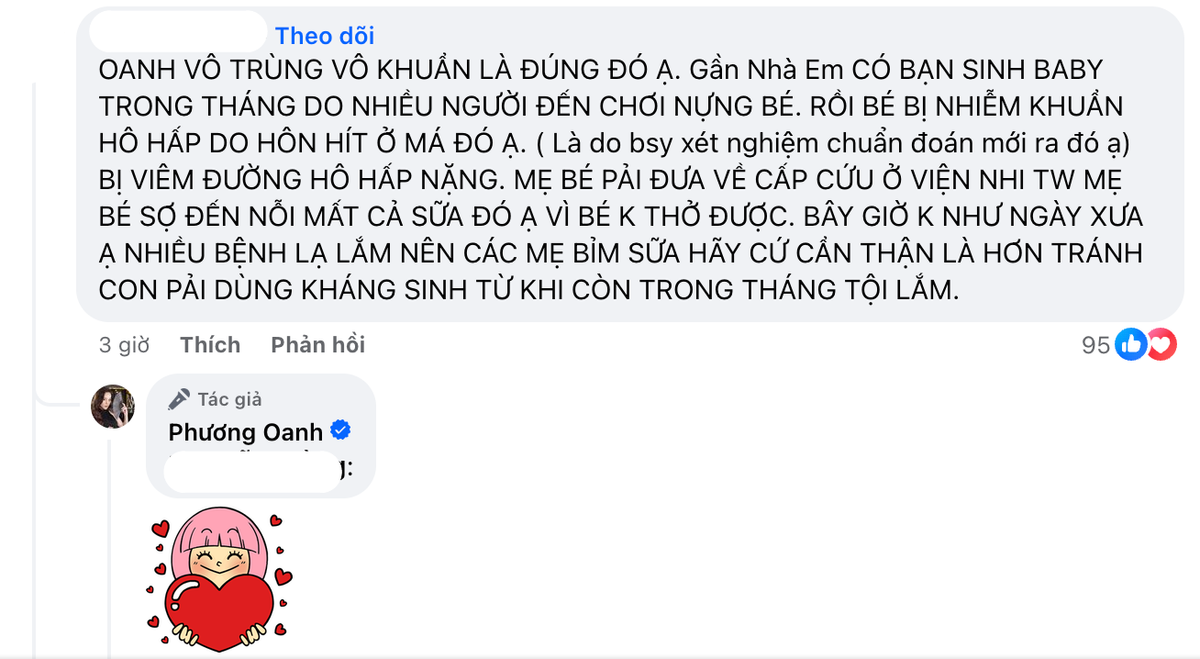 Phương Oanh phản ứng ra sao khi bị chê 'ủ con' sạch sẽ quá đà? Ảnh 1