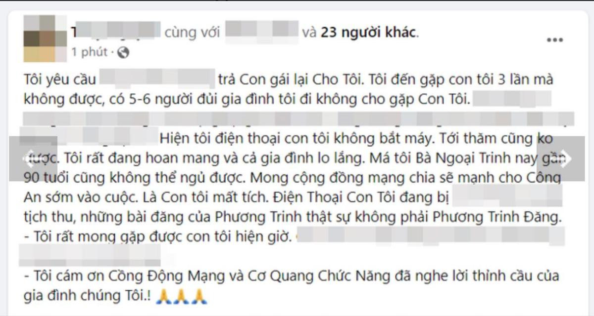 Mẹ ruột Angela Phương Trinh: Con gái mất tích, gia đình bị ngăn cản và bài đăng không phải Phương Trinh Ảnh 1