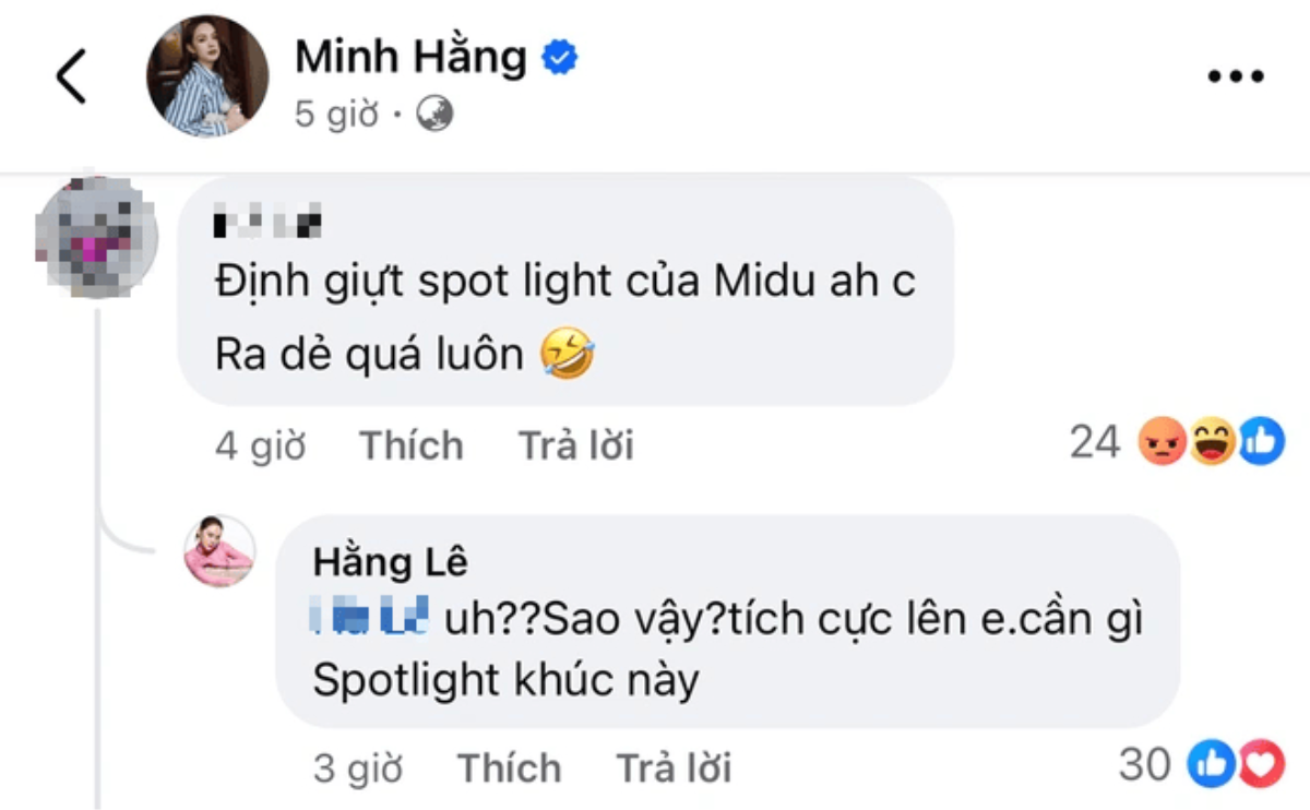 Minh Hằng đáp trả khi bị chê 'ra vẻ, muốn chiếm spotlight của Midu'? Ảnh 1