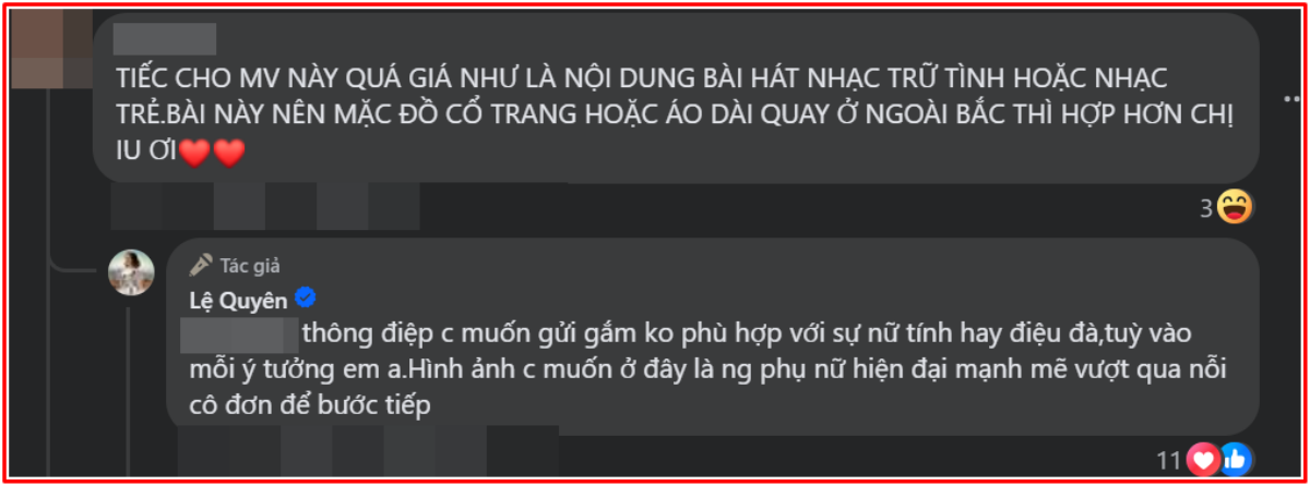 Khán giả góp ý MV mới do Lâm Bảo Châu làm đạo diễn, Lệ Quyên nói gì? Ảnh 3