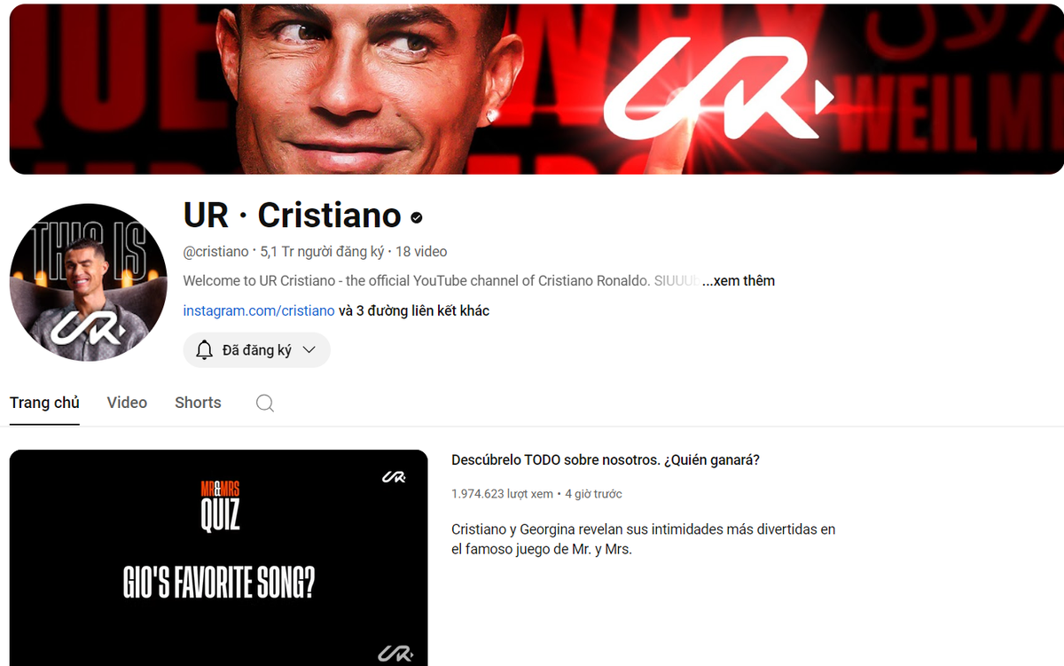 Ronaldo lập kỷ lục sau khi ra mắt kênh YouTube Ảnh 1