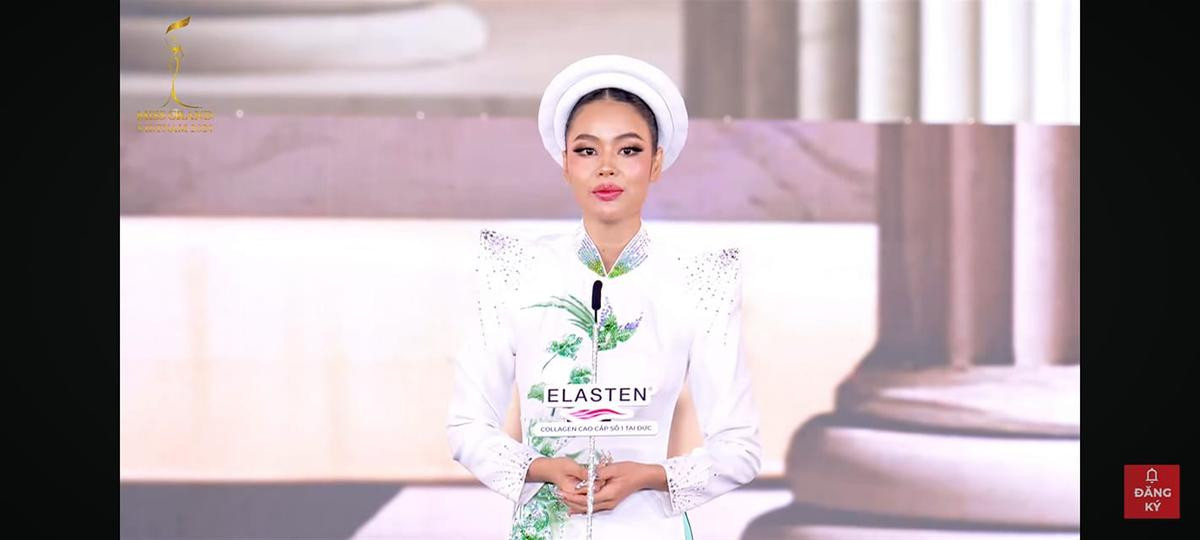 Thí sinh Miss Grand Vietnam 'bập bẹ', lúng túng khi thuyết trình về hòa bình Ảnh 1