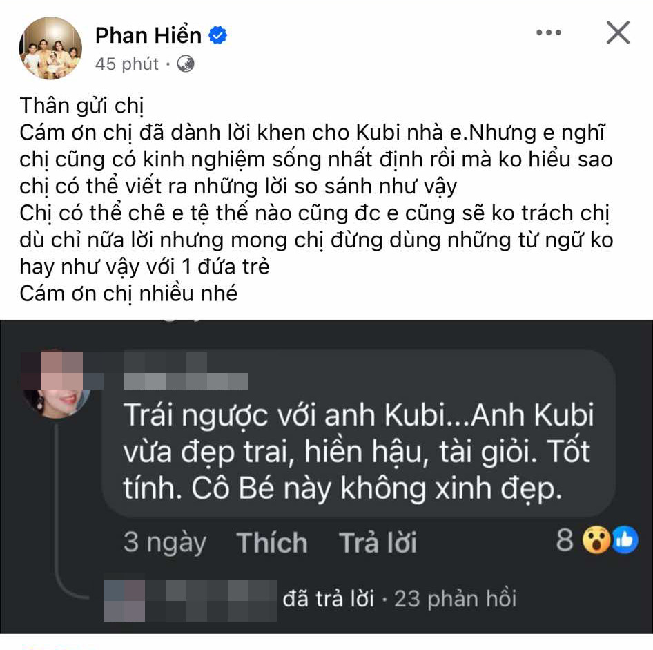 Phan Hiển nổi đoá khi con gái bị chê nhan sắc Ảnh 1