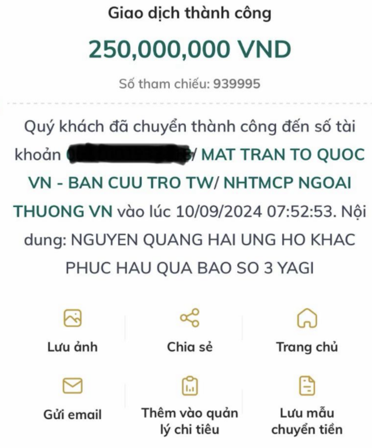 Quang Hải và vợ ủng hộ 250 triệu đồng tới bà con ở vùng lũ Ảnh 1