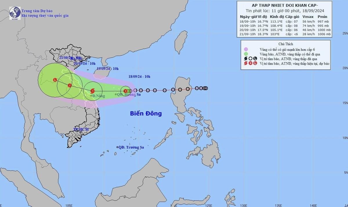 Miền Trung mưa trắng trời, áp thấp nhiệt đới mạnh lên thành bão số 4 trong vòng 24 giờ tới Ảnh 1