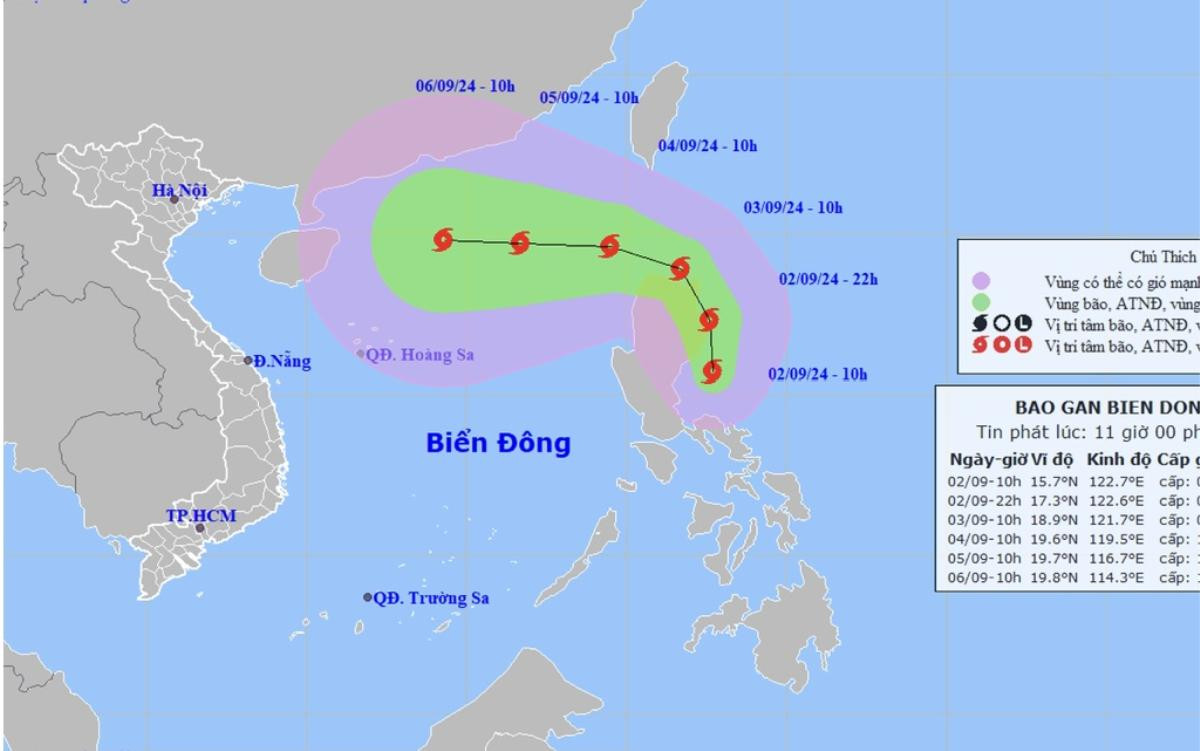 Diễn biến bão Yagi: Mạnh cấp 8, giật cấp 11 biển động dữ dội Ảnh 1