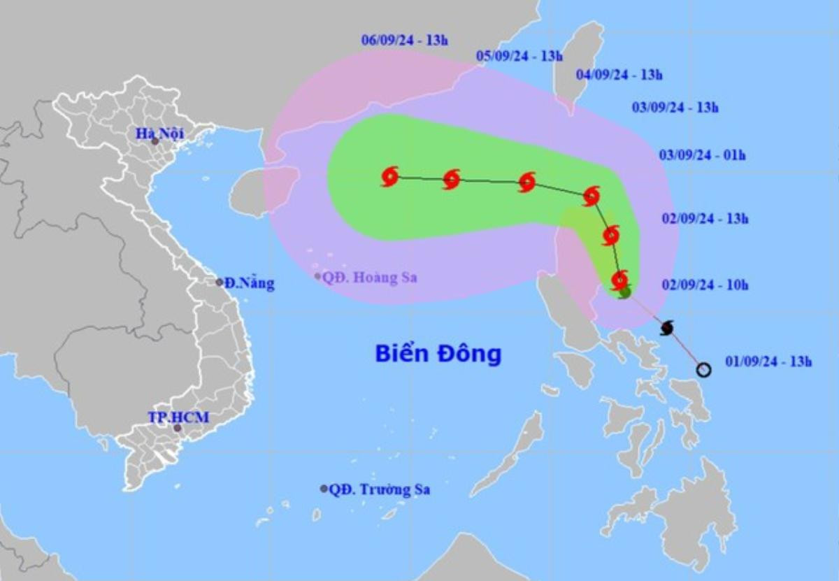 Đường đi của bão Yagi sắp tiến vào Biển Đông, có ảnh hưởng tới đất liền nước ta? Ảnh 1