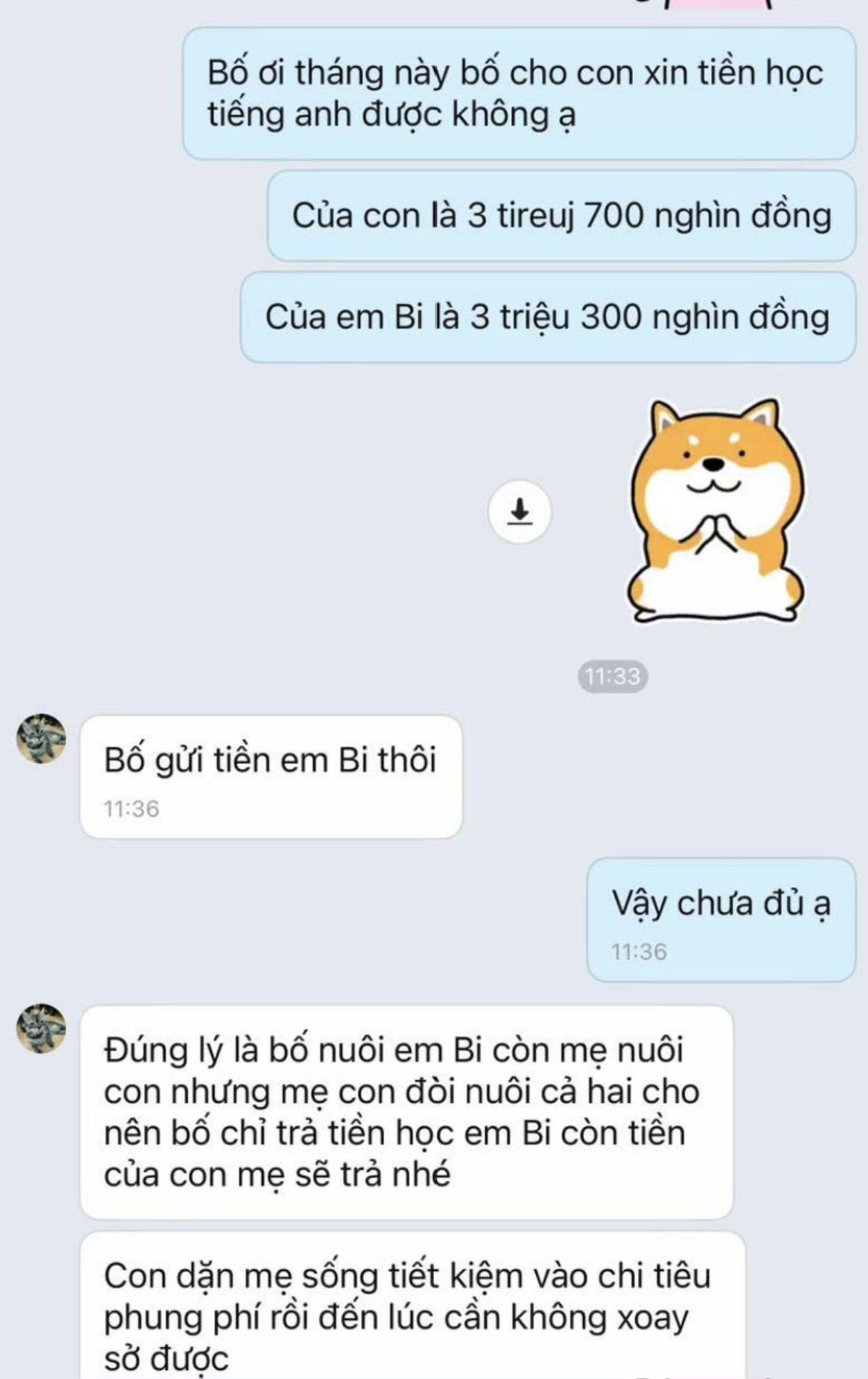 Con gái lớp 7 nhắn tin xin tiền học sau khi cha mẹ ly hôn, phản ứng của cha gây bàng hoàng Ảnh 2