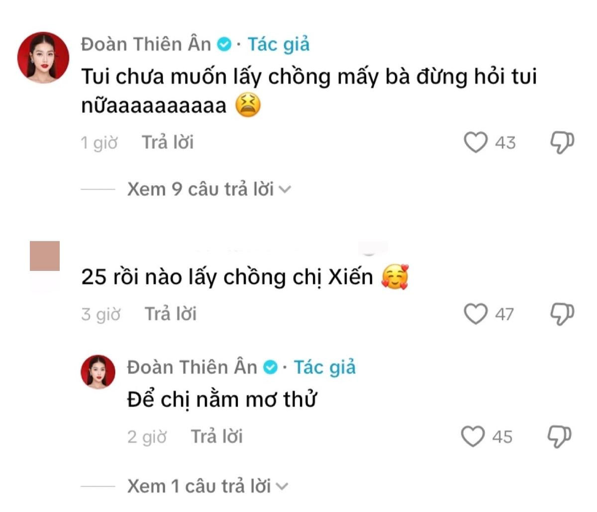 Phản ứng của Hoa hậu Thiên Ân khi bị giục lấy chồng Ảnh 2