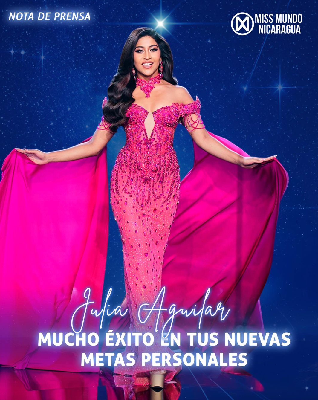 Người đẹp Julia Aguilar - đại diện Nicaragua từ chối thi Miss World 2025. (Ảnh: Miss Mundo Nicaragua)