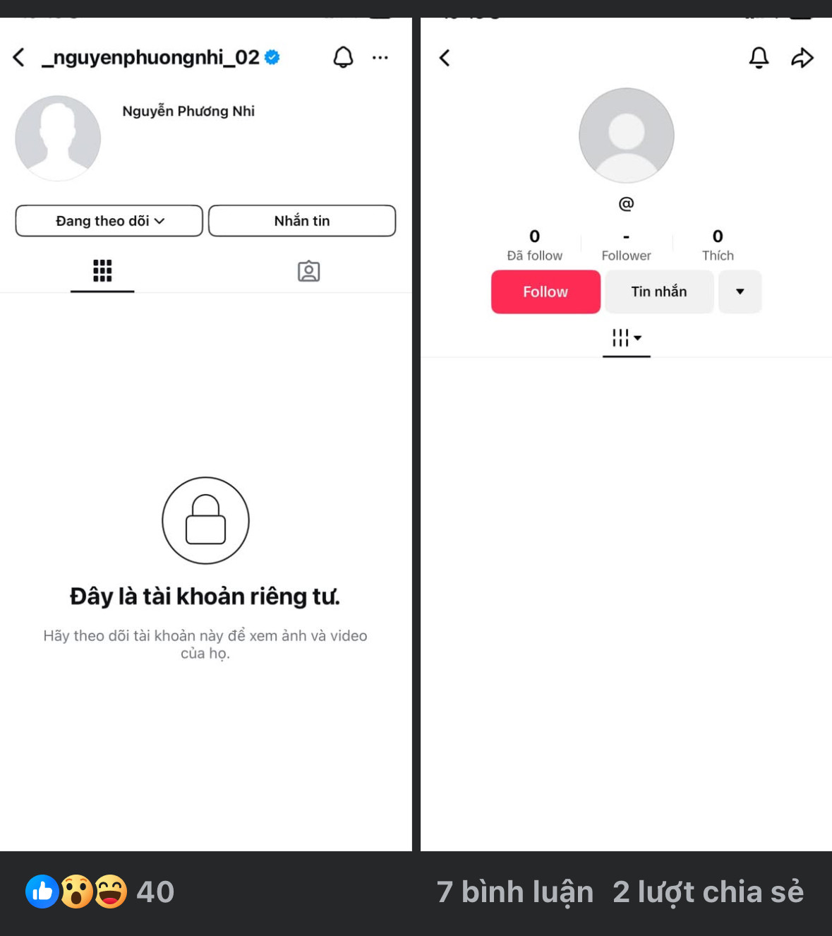 Á hậu Phương Nhi xoá cả hai tài khoản có triệu người theo dõi. 