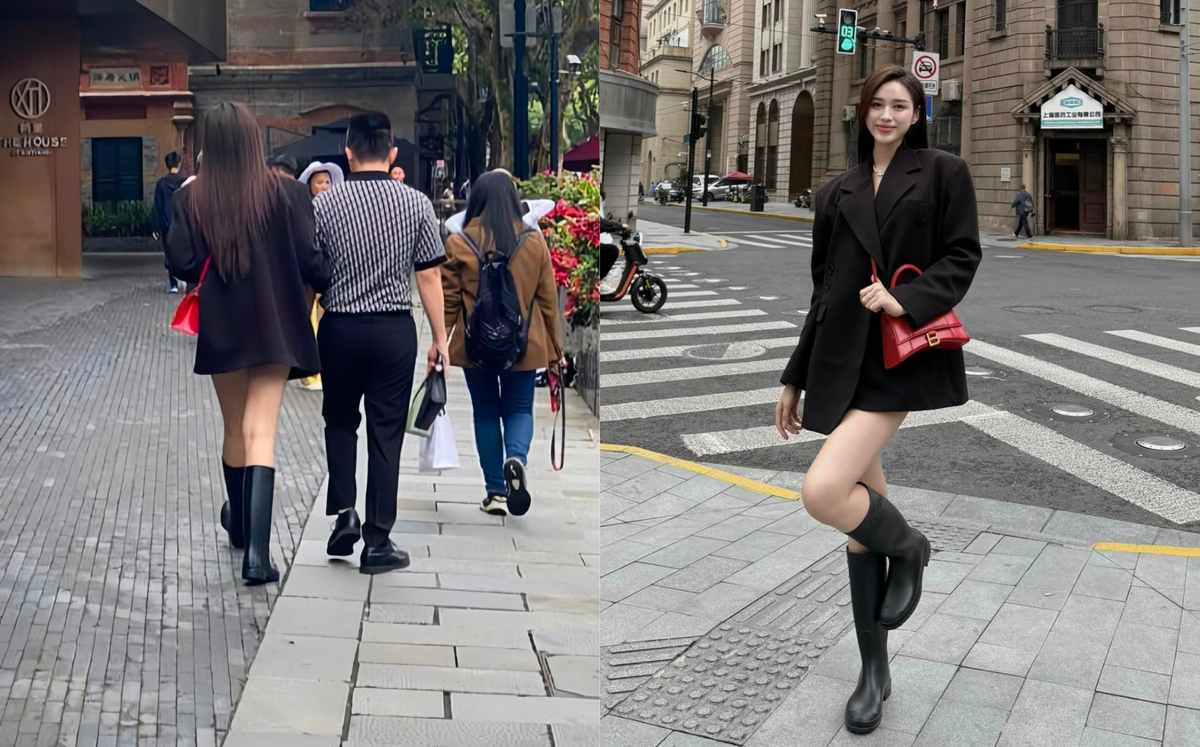 Hoa hậu Đỗ Thị Hà được bắt gặp đi dạo cùng bạn trai ở Thượng Hải. 