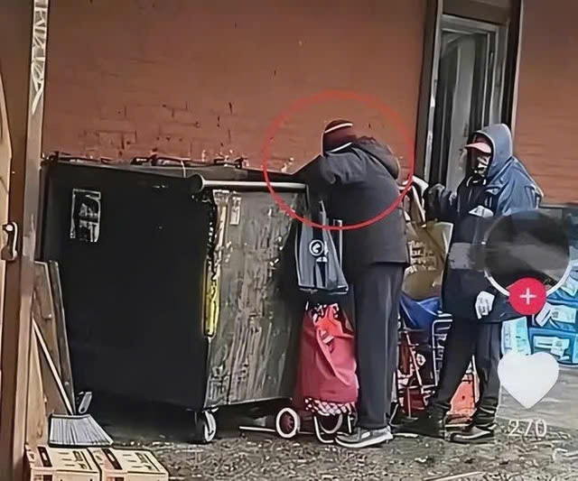 Tôn Hải Anh và vợ bị bắt gặp đang bới rác kiếm sống tại Mỹ. Ảnh: Weibo