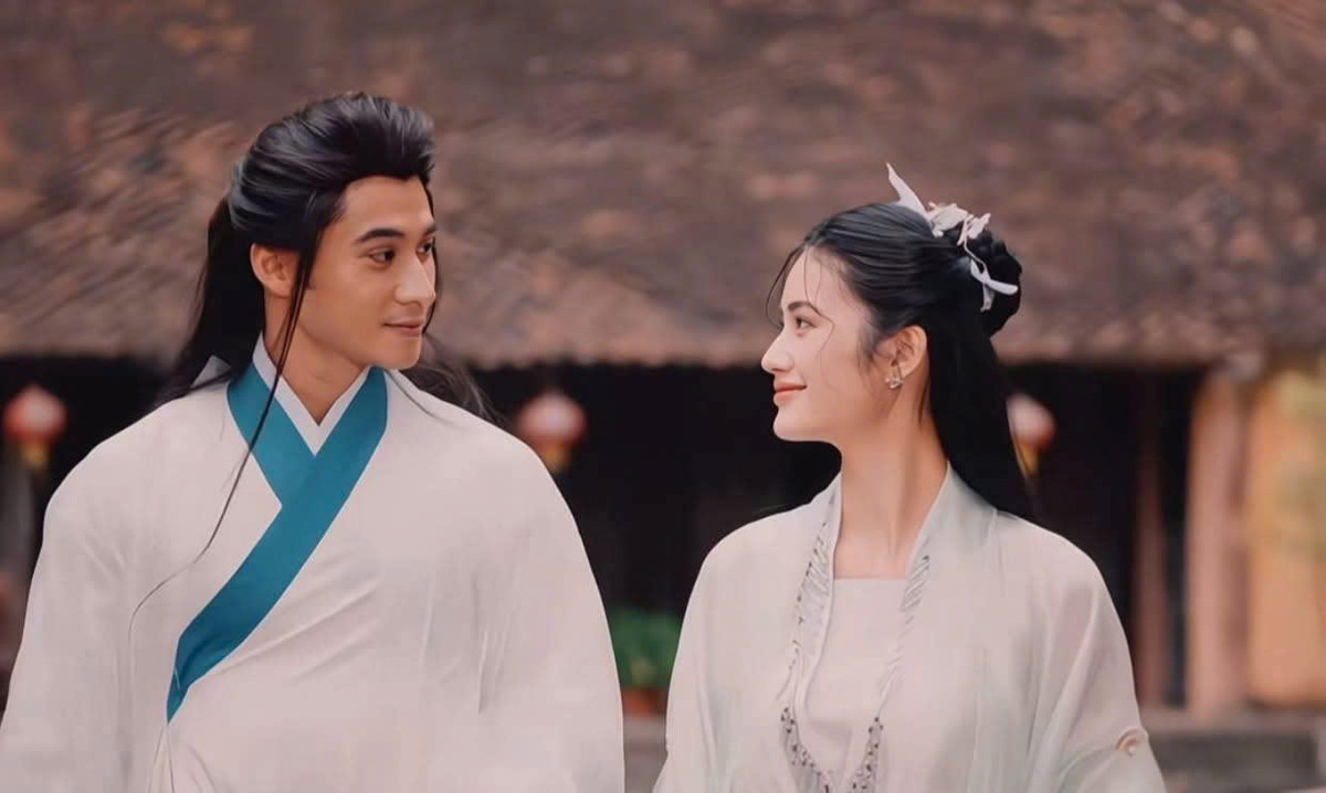 Hoa hậu Ý Nhi và Nam vương Tuấn Ngọc bất ngờ xuất hiện trong tạo hình cổ trang. Ảnh cắt từ video