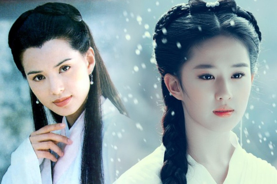 Hoa hậu Ý Nhi và các phiên bản Tiểu Long Nữ. Ảnh: Weibo