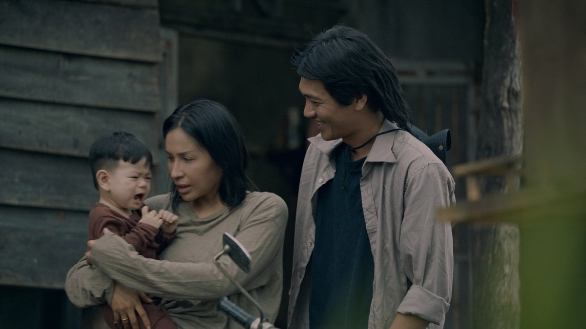 Khả Như và Quang Tuấn đóng vai vợ chồng trong phim kinh dị. Ảnh: FBNV