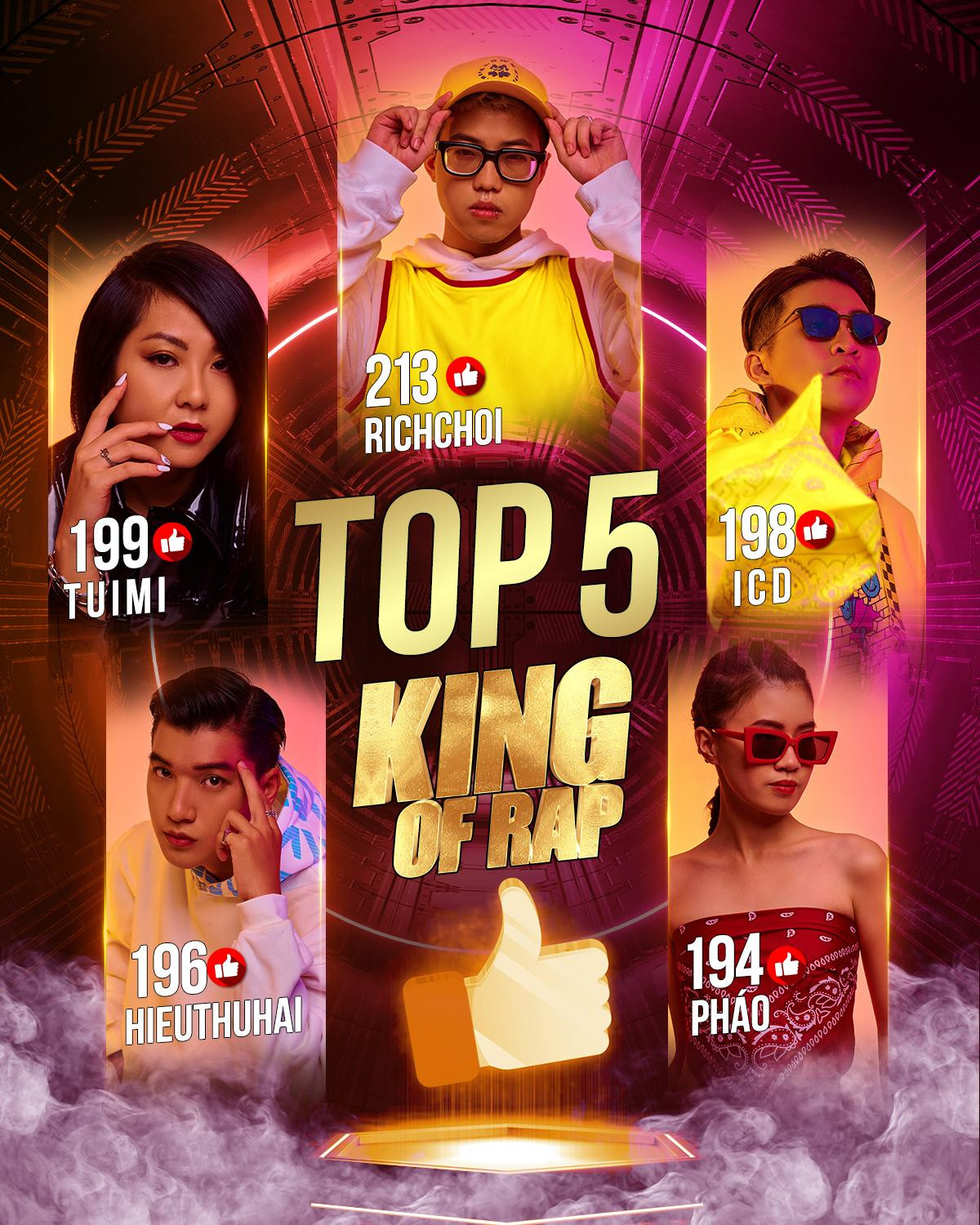 King Of Rap: RichChoi - ICD - Tuimi - Pháo - HIEUTHUHAI vào chung kết, hừng hực khí thế giành 1 tỷ đồng Ảnh 1