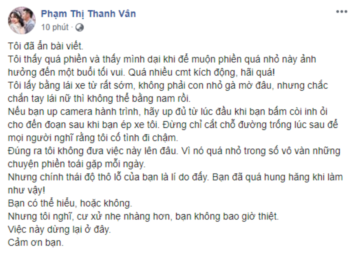 Bị tài xế tố “ngược” gây ách tắc giao thông, Ốc Thanh Vân đáp trả gay gắt Ảnh 3