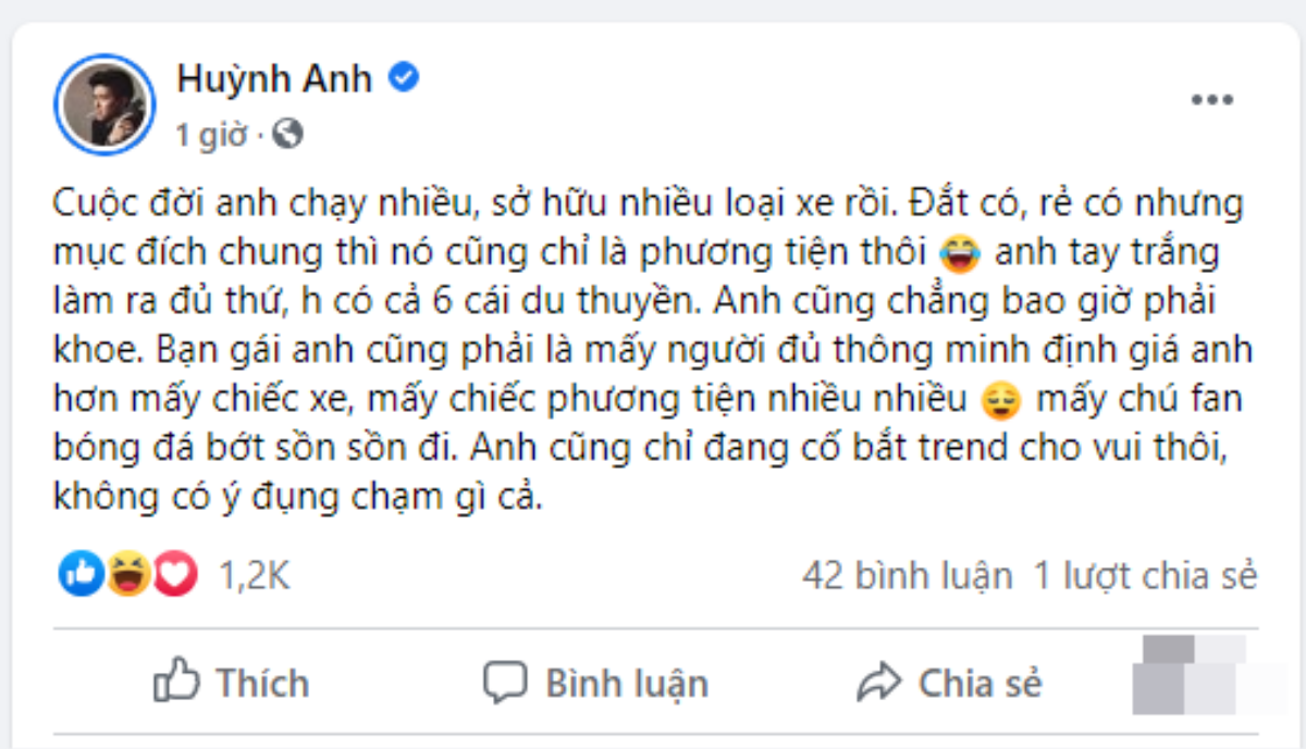 Bị nghi 'đá đểu' Quang Hải, diễn viên Huỳnh Anh lên tiếng phản hồi Ảnh 3