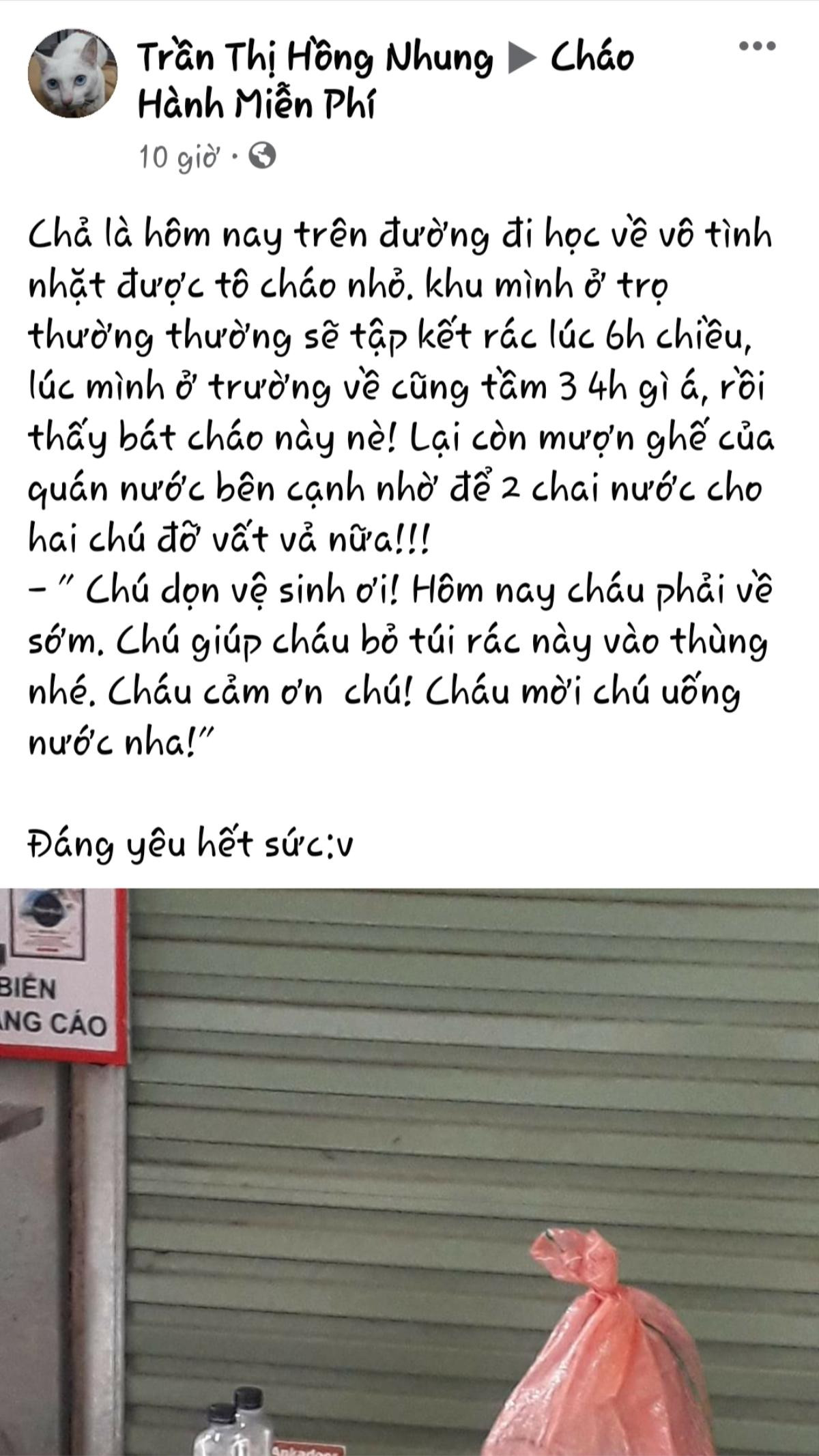 Túi rác có dán dòng chữ, nhìn kĩ mới biết đây là màn 'chuộc tội' siêu dễ thương Ảnh 2