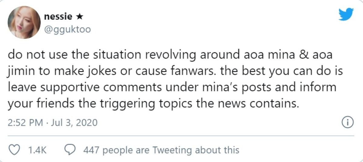 Cư dân mạng phản ứng như thế nào trước việc cựu thành viên AOA - Mina, bị trưởng nhóm Jimin bắt nạt? Ảnh 9