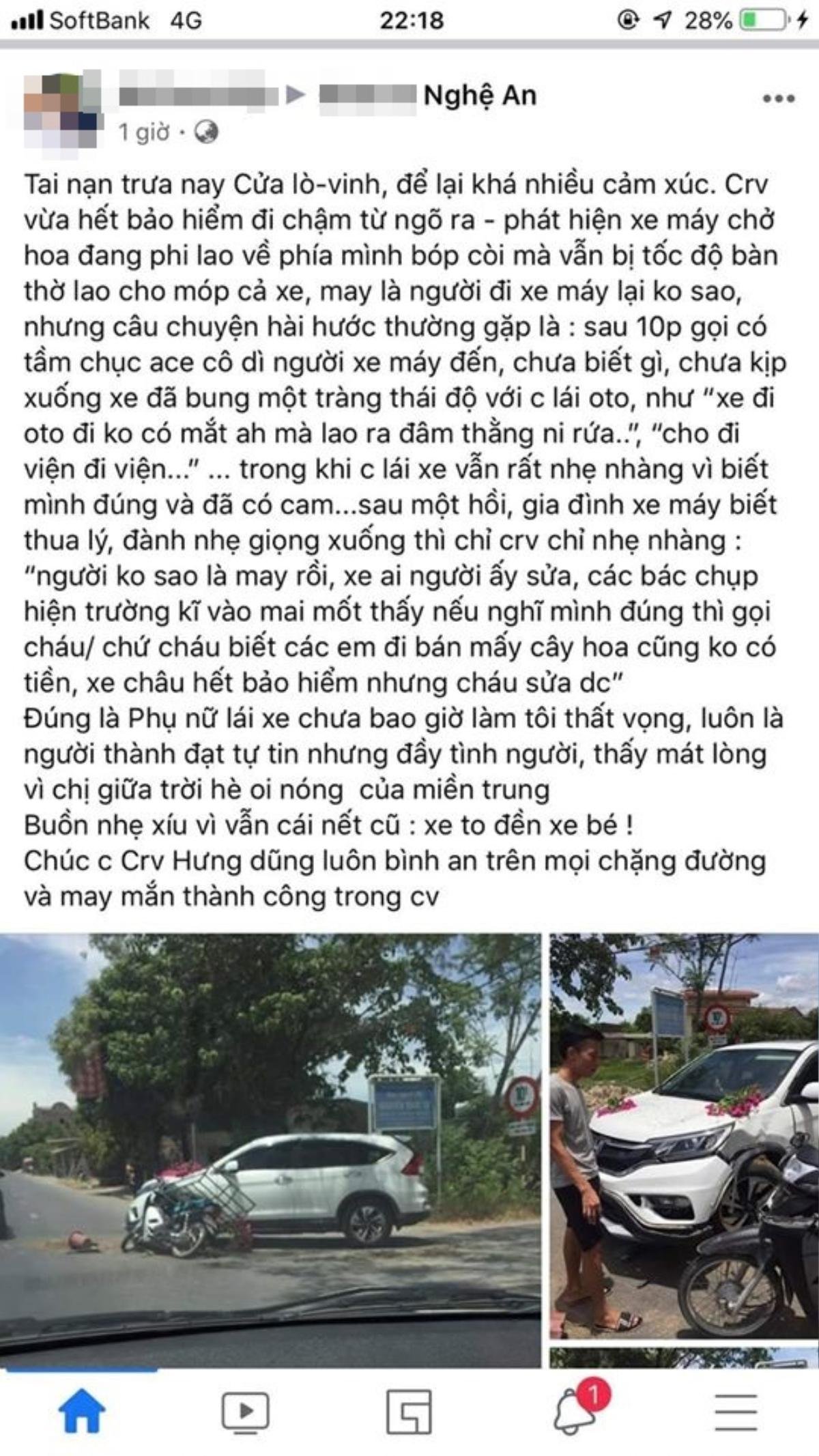 Nam thanh niên phóng nhanh rồi đâm vào đầu ô tô, cách hành xử nhẹ nhàng sau đó của nữ tài xế khiến ai cũng phục Ảnh 2