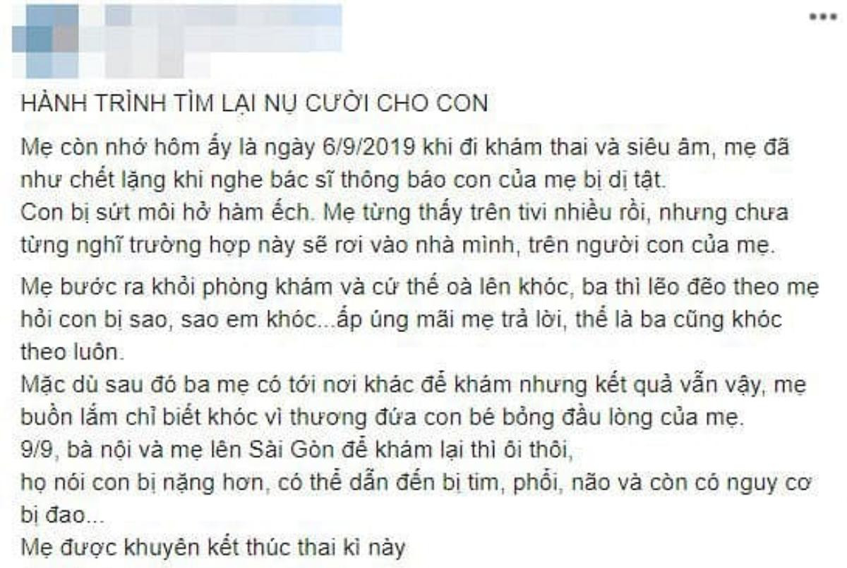 Được khuyên bỏ thai vì em bé hở hàm ếch, bà mẹ trẻ vẫn quyết tâm giữ lại con và cái kết khiến nhiều người xúc động Ảnh 1