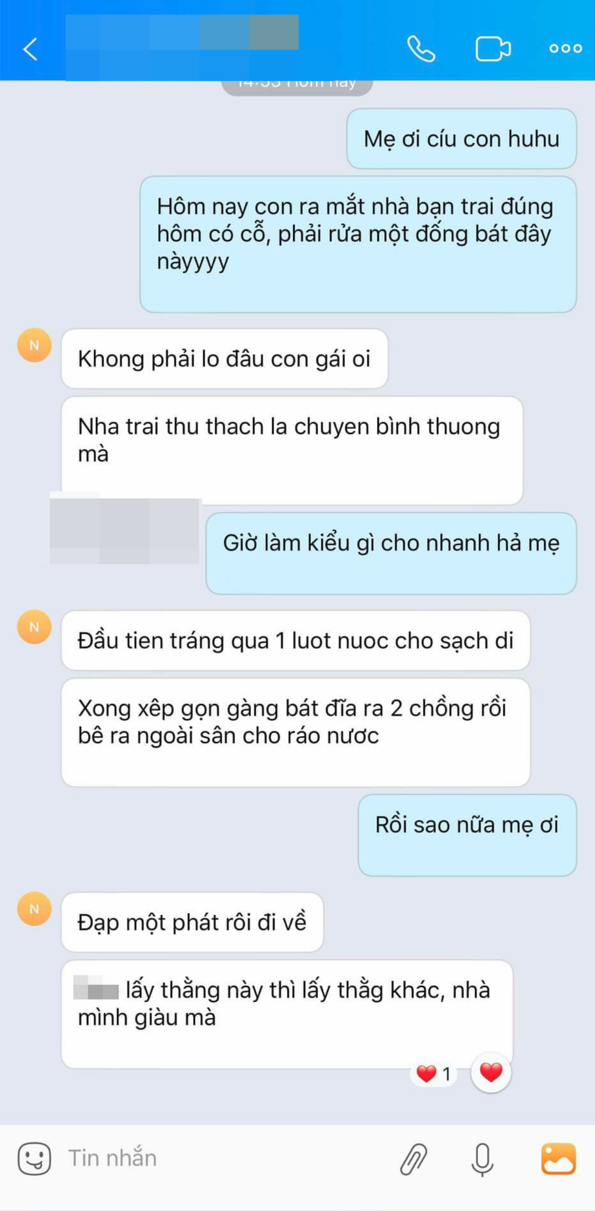 Bị bắt rửa chén khi đến ra mắt nhà bạn trai, cô gái 'cầu cứu' mẹ ruột và pha 'bẻ lái cực gắt' khiến dân mạng thích thú Ảnh 4