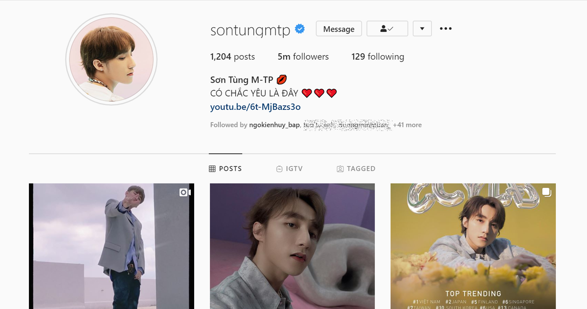 Hậu comeback với #CCYLĐ, Sơn Tùng M-TP đạt thành tích kép về lượt đăng ký Instagram và Youtube Ảnh 2