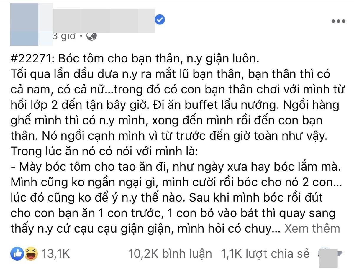 Bóc tôm cho bạn thân khác giới, chàng trai bị người yêu giận, lên tiếng 'kêu oan' nhưng nhận về cái kết cực 'gắt’ từ dân mạng Ảnh 1