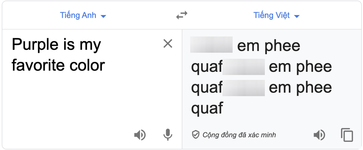 Google Dịch Việt Nam lại lần nữa bị phá hoại: Từ câu 'Purple is my favorite color' bình thường thành câu dung tục Ảnh 1