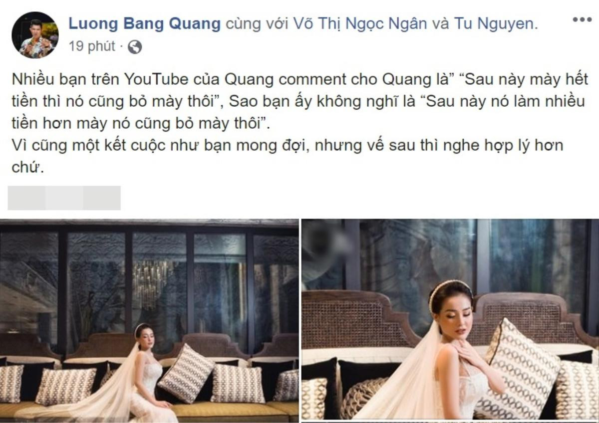 Lương Bằng Quang 'nổi đoá' khi bị nguyền rủa cuộc tình với Ngân 98 'không có hậu' Ảnh 1