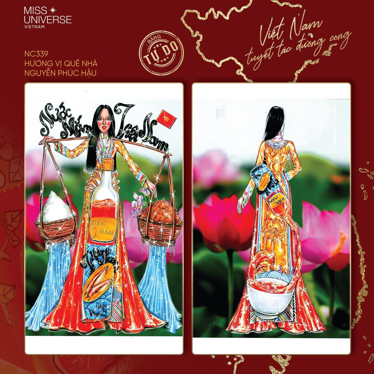 National Costume siêu mặn mà dành cho Khánh Vân: Nước mắm đậm vị quê hương độc nhất Việt Nam Ảnh 1