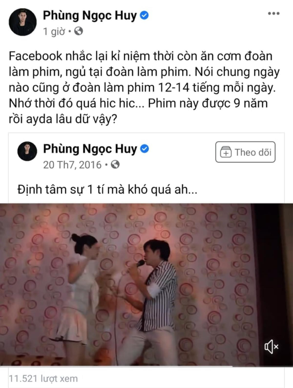 Phùng Ngọc Huy chia sẻ đoạn phim 9 năm trước, đáng chú ý là phần hát ca khúc từng có MV fanmade với Mai Phương Ảnh 1