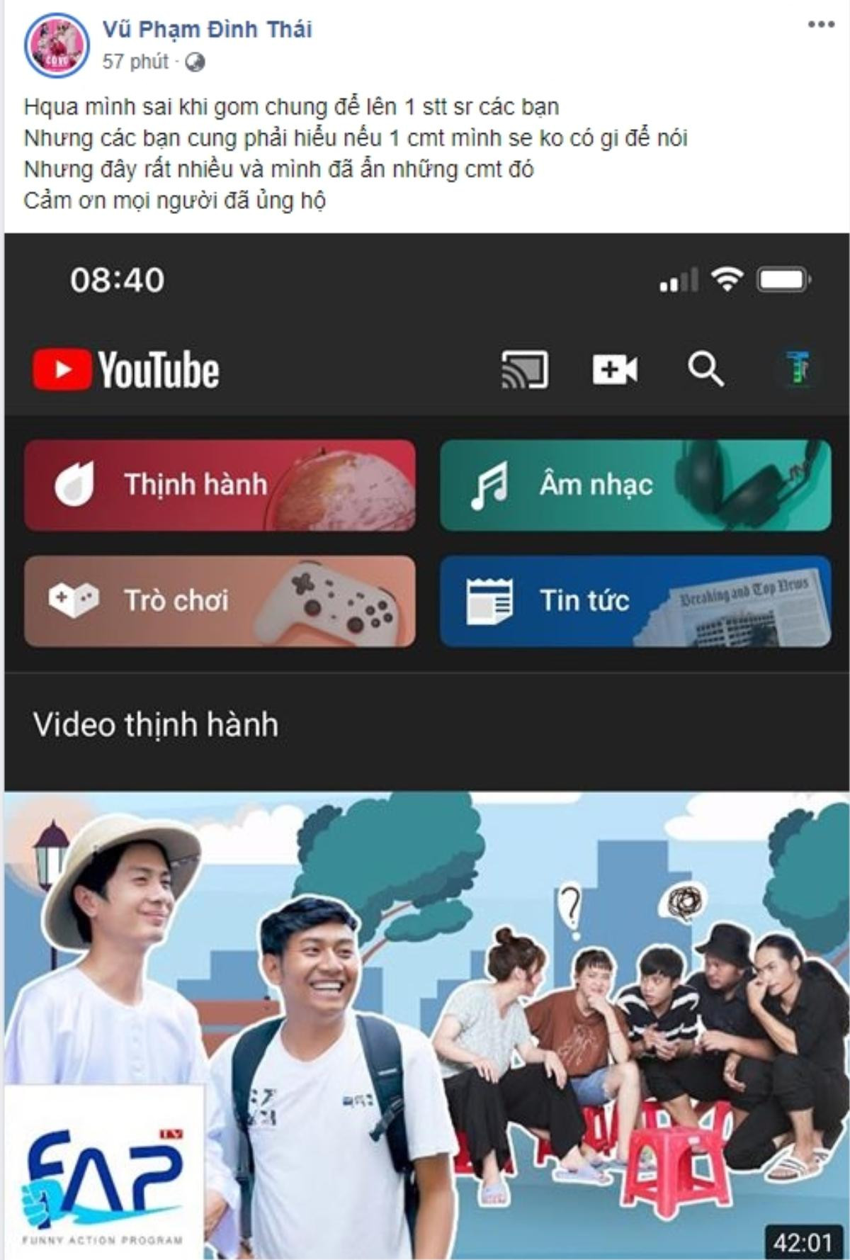 FAPtv thẳng tiến top 1 trending Youtube, phá vỡ chuỗi ngày thống trị của Sơn Tùng M-TP: Thái Vũ lên tiếng xin lỗi Sky Việt Ảnh 4