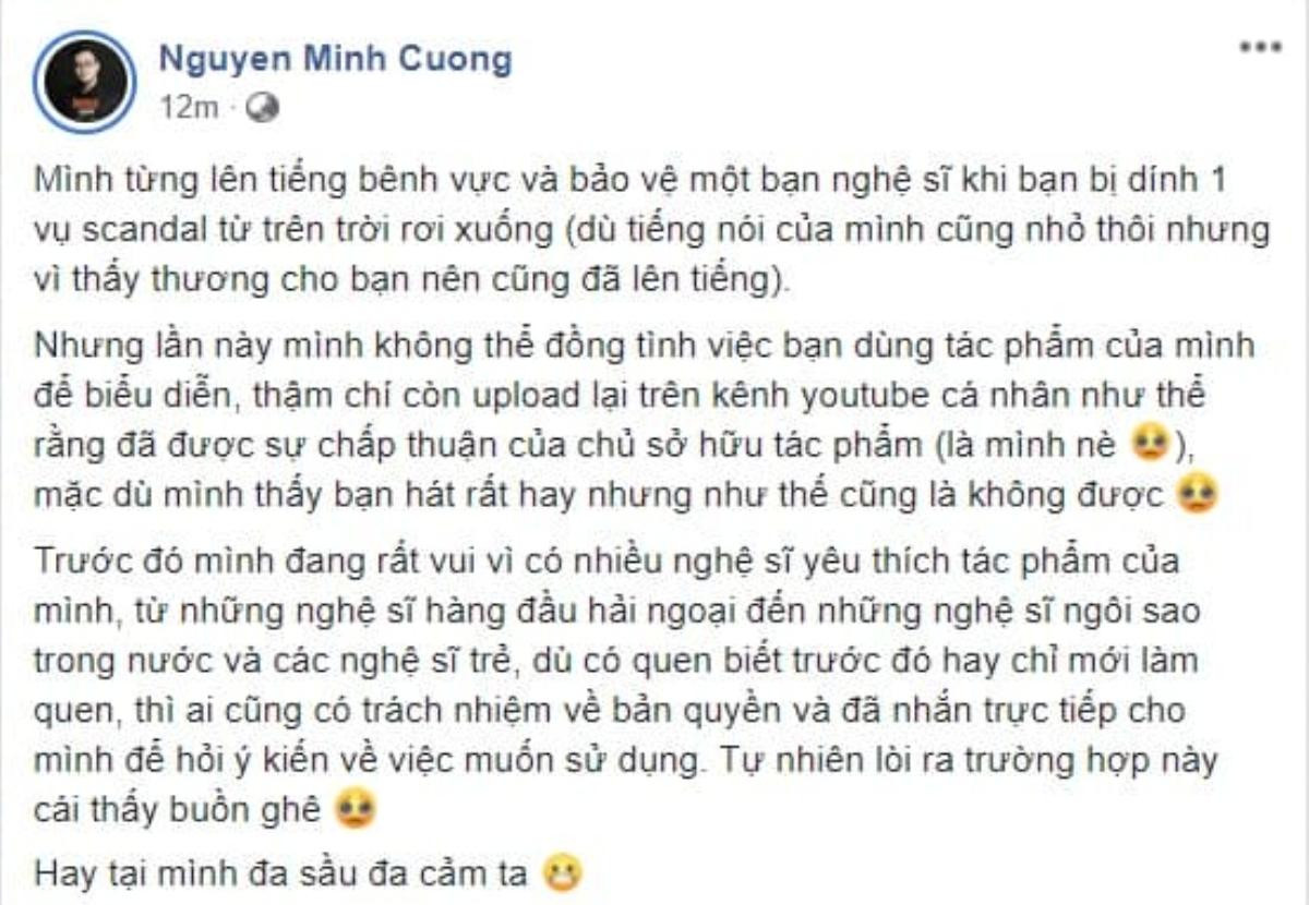 Nhạc sĩ Nguyễn Minh Cường 'đăng đàn' tố Văn Mai Hương cover Hoa nở không màu trái phép, tự ý đăng tải trên kênh Youtube riêng? Ảnh 1