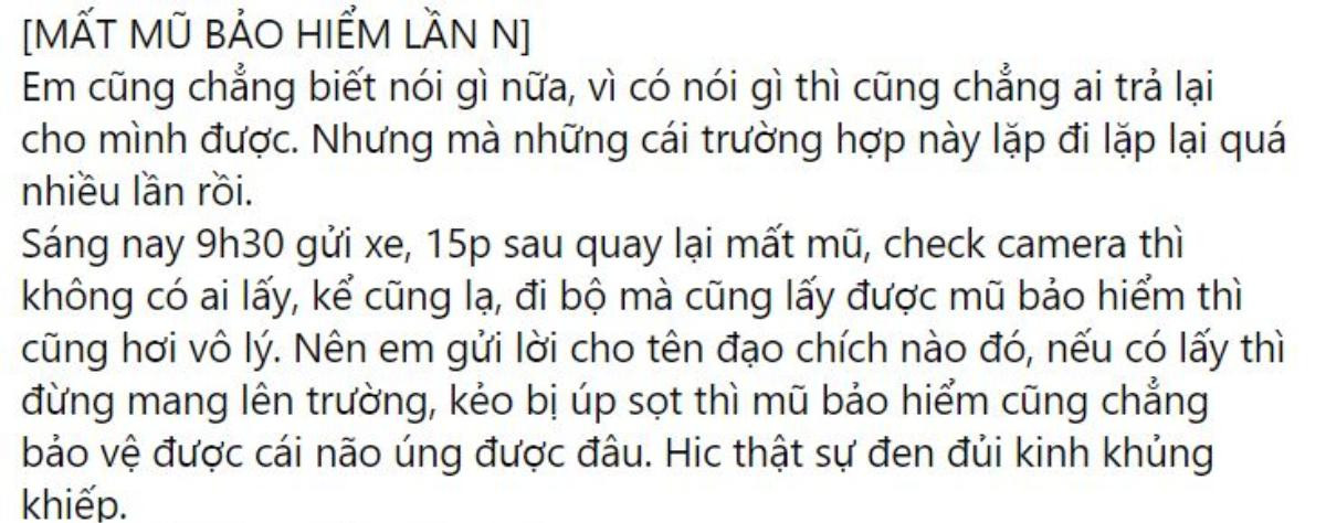 Từ vụ đôi bạn trẻ nhanh tay 'chôm' mũ bảo hiểm trong bãi xe, giới sinh viên được dịp bày tỏ bức xúc khi bản thân từng là nạn nhân Ảnh 5