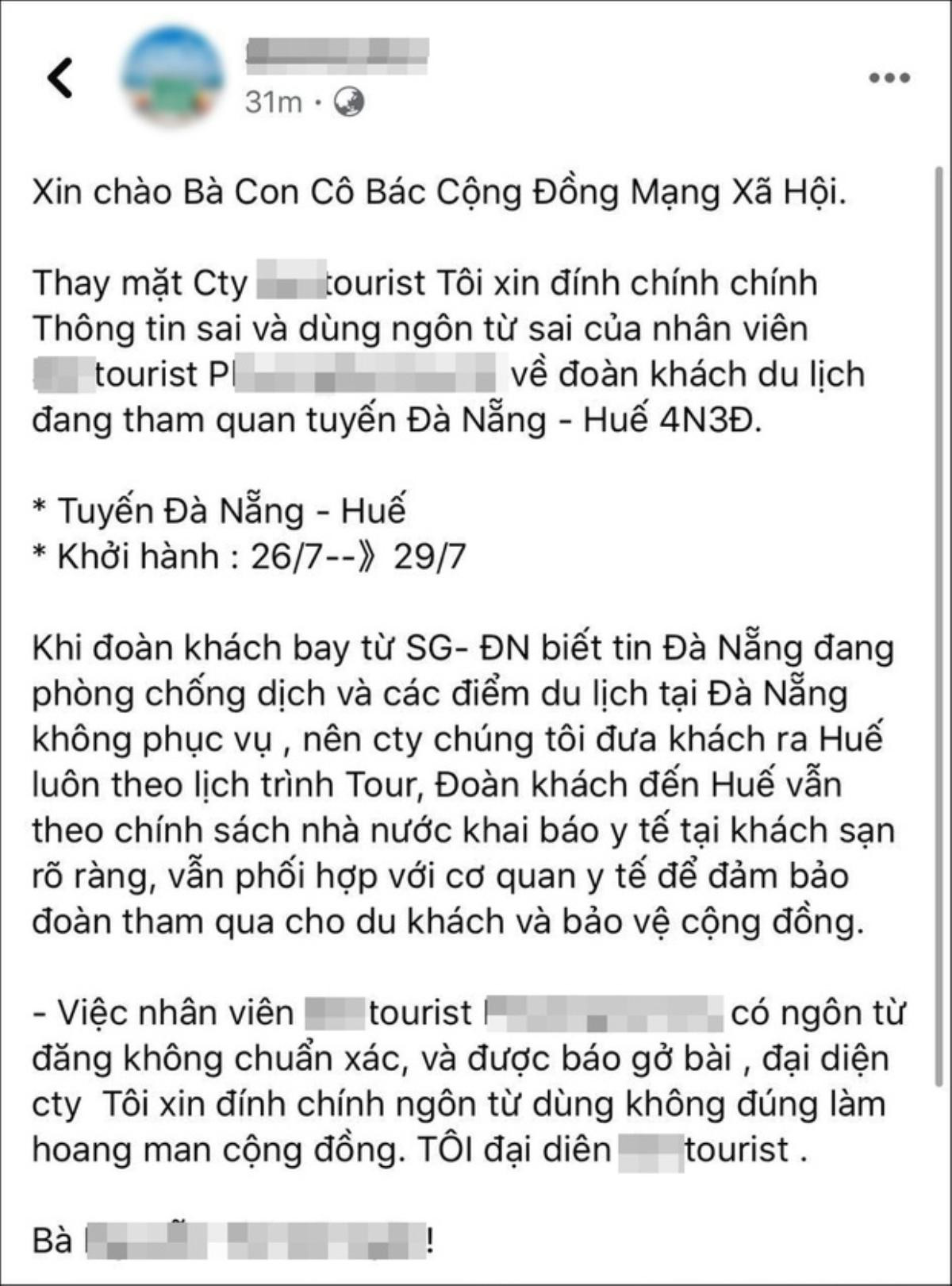 Dân mạng chỉ trích gay gắt hướng dẫn viên phát ngôn: 'Đưa khách tẩu thoát khỏi Đà Nẵng một cách an toàn' Ảnh 2