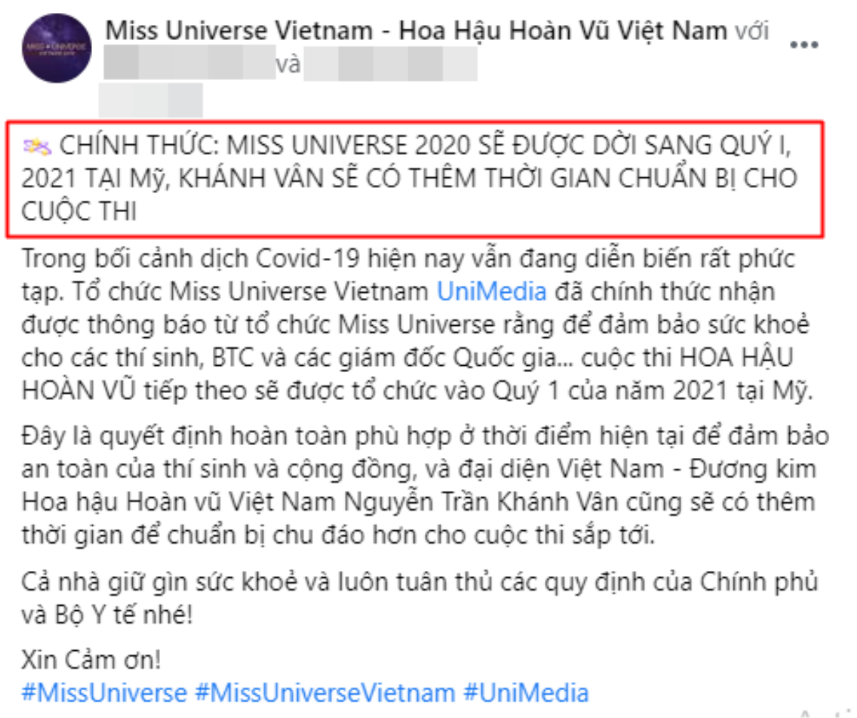 Miss Universe hoãn 1 năm: Khánh Vân hoàn thiện dự án cộng đồng, Kim Duyên mất cơ hội xuất ngoại? Ảnh 1