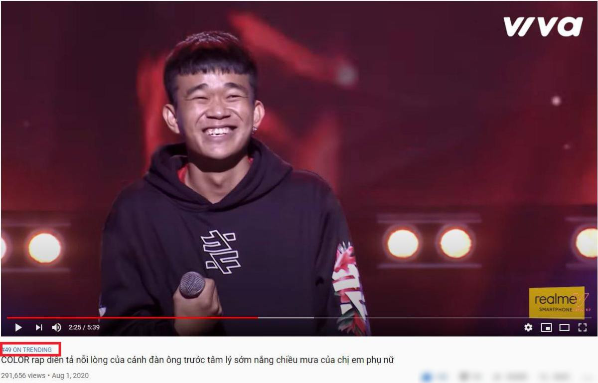 Tập 1 King Of Rap 2020 chiếm sóng 3 vị trí Top Trending Youtube, HIEUTHUHAI xuất sắc cán mốc triệu view Ảnh 4