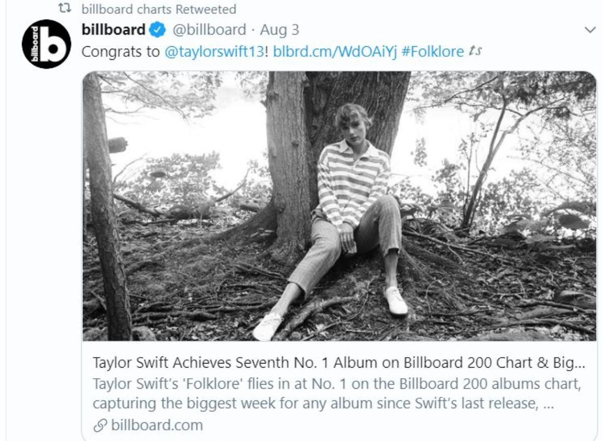 Kết quả BXH Billboard tuần này: Folklore 'nhuộm vàng' Hot 100, Taylor Swift lập nên kỉ lục 'bất khả chiến bại' Ảnh 1