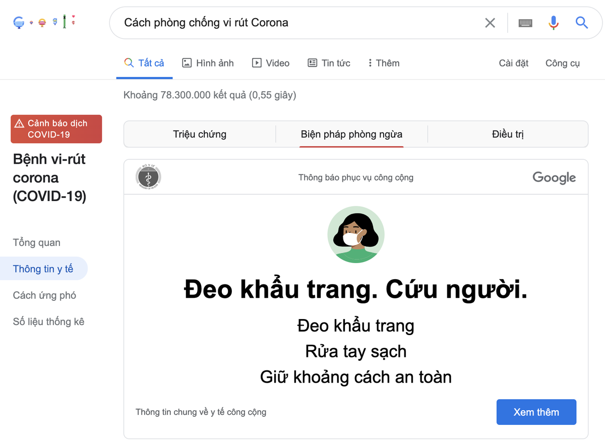 Google nhắn nhủ người dùng đeo khẩu trang, cung cấp thông tin phòng chống COVID-19 hiệu quả Ảnh 2