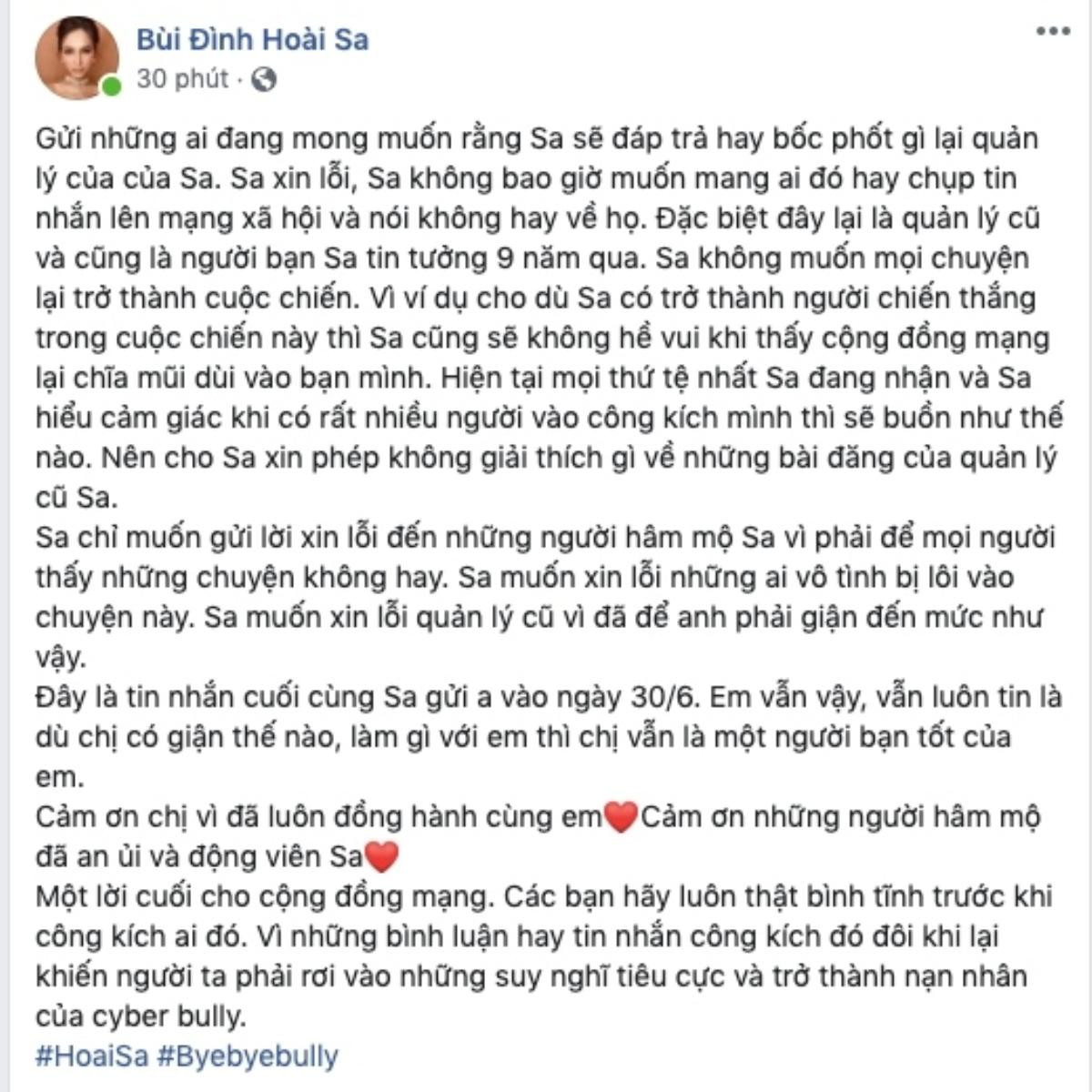 Giữa ồn ào bị quản lý cũ 'tố' vô ơn, Hoài Sa khẳng định: 'Chị có giận thế nào, làm gì với em thì chị vẫn là một người bạn tốt của em!' Ảnh 3