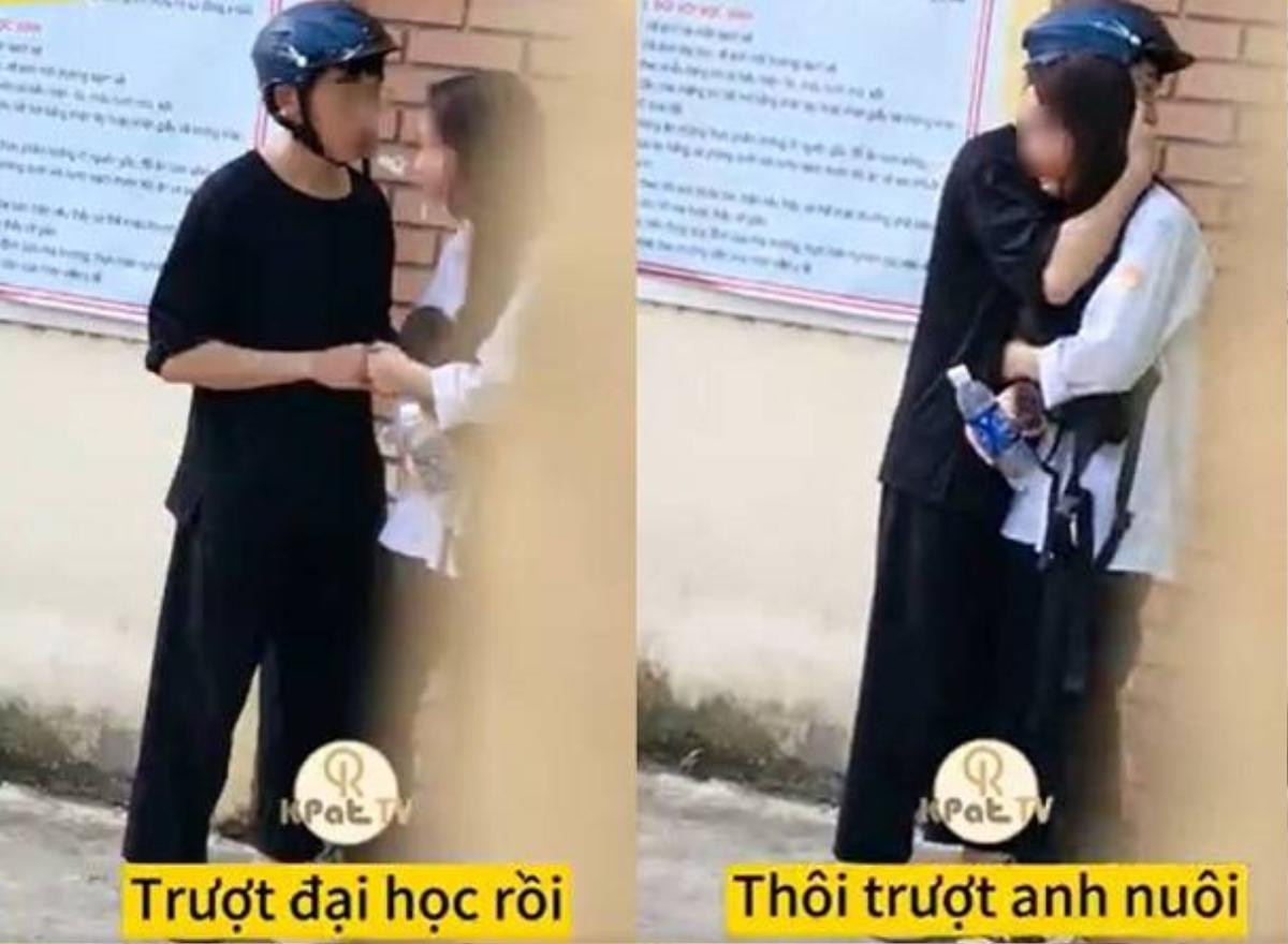 Nữ sinh mếu máo khóc vì sợ trượt đại học sau khi kết thúc ngày thi đầu tiên, bạn trai liền động viên cực 'chất': 'Trượt anh nuôi...' Ảnh 1