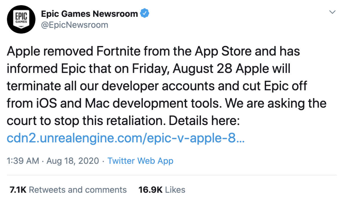 Apple phản công, thu hồi giấy phép sử dụng các công cụ phát triển game của Epic Ảnh 1