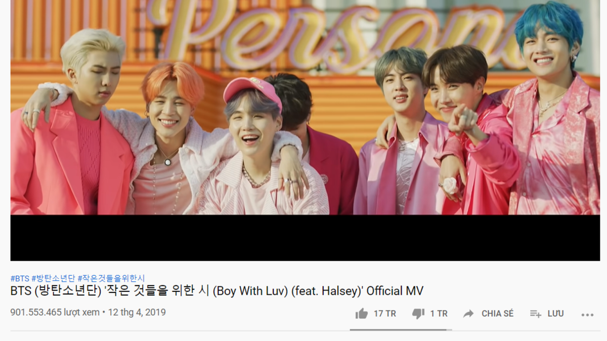 MV 'Boy With Luv' cán mốc 900 triệu view, bổ sung thành tích cho BTS ngay dịp comeback Ảnh 1